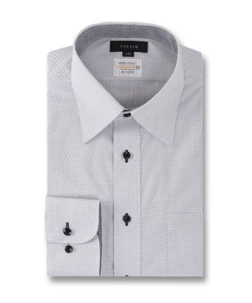 TAKA-Q(タカキュー)/形態安定 吸水速乾 スタンダードフィット レギュラーカラー 長袖 シャツ メンズ ワイシャツ ビジネス yシャツ 速乾 ノーアイロン 形態安定/ブラック