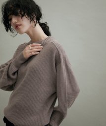 ADAM ET ROPE'(アダム　エ　ロペ)/【WEB・一部実店舗限定】WOOL混リブプルオーバー/ベージュ系（28）