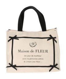 Maison de FLEUR(メゾンドフルール)/フレームリボンキャンバスSトートバッグ/アイボリー