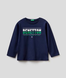 BENETTON (UNITED COLORS OF BENETTON BOYS)(ユナイテッド　カラーズ　オブ　ベネトン　ボーイズ)/【GREEN B】キッズプリント長袖Tシャツ・カットソーB/ネイビー