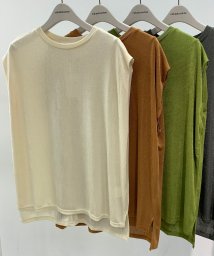 NICE CLAUP OUTLET(ナイスクラップ　アウトレット)/【natural couture】スパークリングフライスノースリT/アイボリー