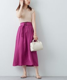 NICE CLAUP OUTLET(ナイスクラップ　アウトレット)/【natural couture】リブニットお上品ドッキングワンピース/ベージュ