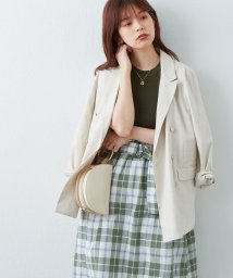 NICE CLAUP OUTLET(ナイスクラップ　アウトレット)/【natural couture】リブニットお上品ドッキングワンピース/グリーン系