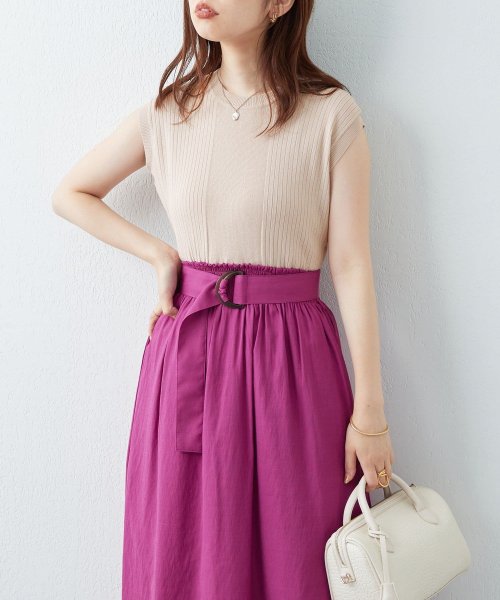 セール Every Very Nice Claup リブニットお上品ドッキングワンピース ナイスクラップ アウトレット Nice Claup Outlet Magaseek