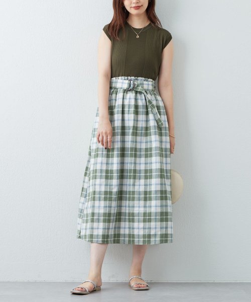 セール Every Very Nice Claup リブニットお上品ドッキングワンピース ナイスクラップ アウトレット Nice Claup Outlet Magaseek