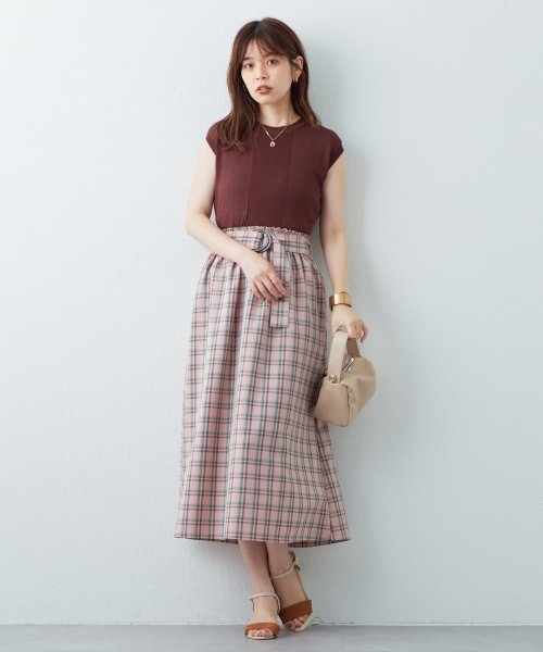 セール Every Very Nice Claup リブニットお上品ドッキングワンピース ナイスクラップ アウトレット Nice Claup Outlet Magaseek