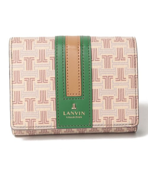 LANVIN COLLECTION(BAG)(ランバンコレクション（バッグ）)/二つ折り財布【フェリアパース】/ダークブラウン/ホワイト