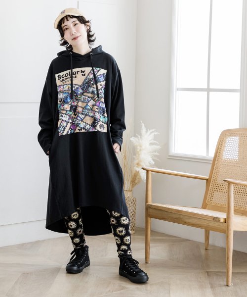 フィルム柄フーデッドワンピース スカラー Scolar Magaseek