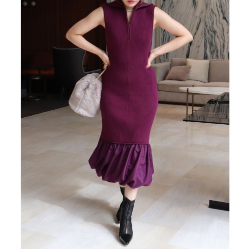 セール ヘムシューzipカラーニットワンピース ロイヤルパーティー Royal Party Magaseek