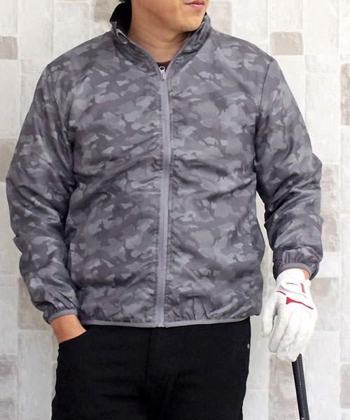 SALE/ Serenata シルク ジャケット 柄切り替え 総柄 肩パット グリーン (メンズ XL)   O0086