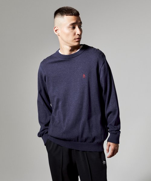 Penguin by Munsingwear(ペンギン　バイ　マンシングウェア)/SHOULDER BUTTON CREW NECK SWEATER / ショルダーボタンクルーネックセーター【アウトレット】/ネイビー