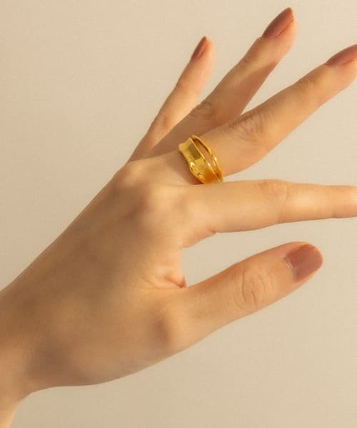 SMELLY(スメリー)/SMELLY so’　double line ring/GLD