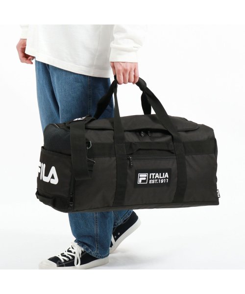 FILA(フィラ)/フィラ ボストンバッグ FILA ビリエット ショルダー ダッフルバッグ 2WAY 大容量 48L 2泊 3泊 B4 シューズ収納 撥水 7775/ブラック