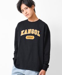 RAT EFFECT(ラット エフェクト)/KANGOL別注フェルト刺繍ロングTシャツ/ブラック