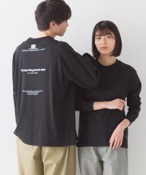 OMNES(オムネス)/【OMNES】ユニセックス バイオポリウォッシュ 綿100％プリント長袖Tシャツ/ブラック
