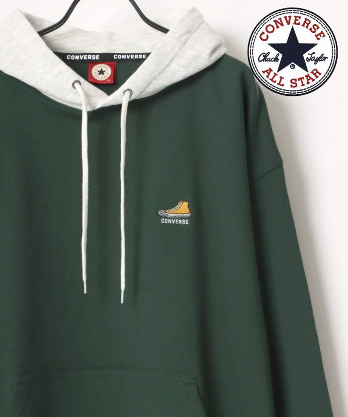 Converse コンバース パーカー ワンポイントパーカー プルオーバー トレーナー 0473 5502z メンズ 刺繍 シンプル 長袖 スウェット ブランドロゴ