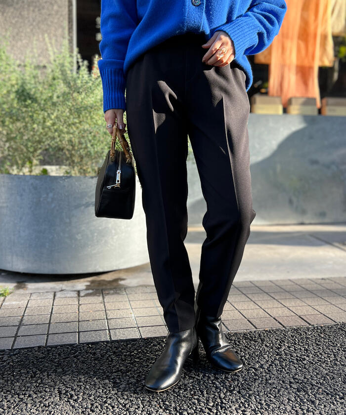 ノーリーズ NOLLEY'S ダブルサテン テーパードパンツ www.pn
