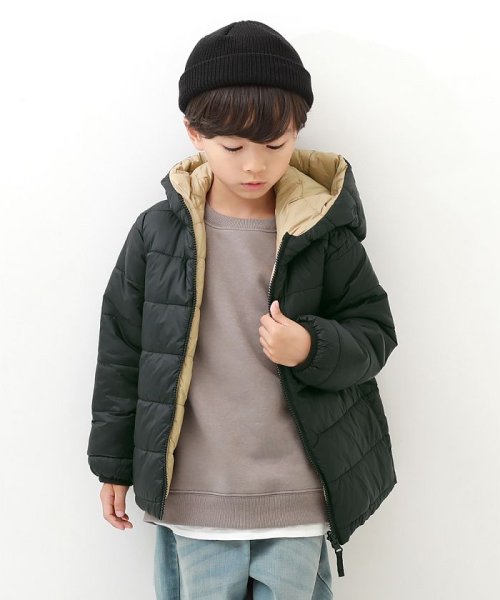 洗える ファイバーダウン リバーシブルジャケット 子供服 キッズ  