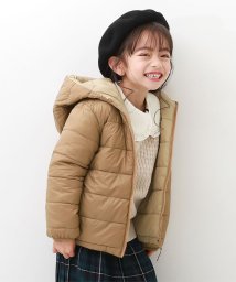 devirock(デビロック)/洗える ファイバーダウン リバーシブルジャケット 子供服 キッズ 男の子 女の子 アウター ジャケット ダウンジャケット コート /ライトブラウン