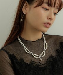 niana/niana ニアナ ネックレス レディース パール 結婚式 アクセサリー チョーカー リボン ボリューム 大粒パール 小粒パール ゴージャス ジュエリー シルバ/504918836