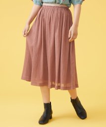 Jocomomola(ホコモモラ)/シアークレープ ギャザースカート/ピンク