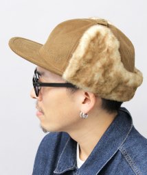 Besiquenti(ベーシックエンチ)/細畝 コーデュロイ フェイクファー 平ツバ フライトキャップ フラップキャップ アビエイター BBキャップ 耳当て 耳付き 旅行 アウトドア 秋 冬 レジャー /ベージュ