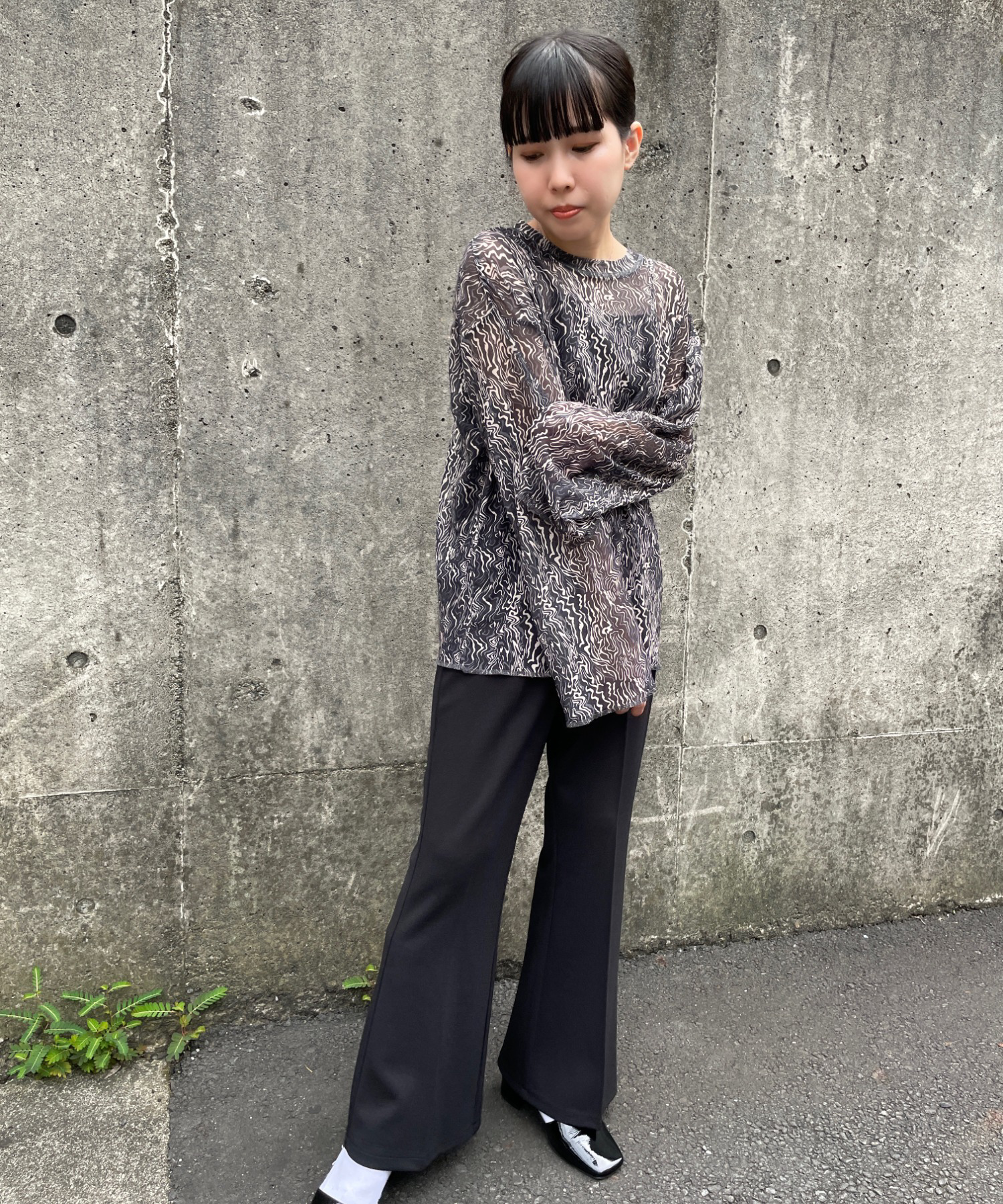 セール】【低身長向け】センタープレスフレアパンツ(504919823
