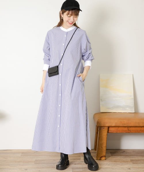 セール アーバンリサーチサニーレーベル Urban Research Sonny Label ストライプシャツワンピース Magaseek
