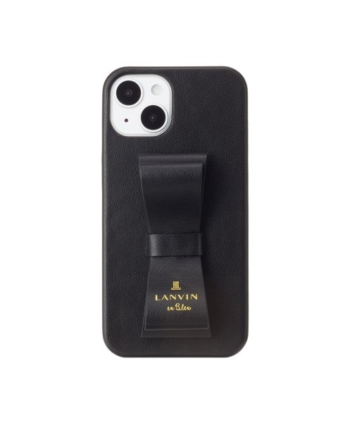 LANVIN en Bleu(Smartphone case)(ランバンオンブルー（スマホケース）)/Slim Wrap Case Stand & Ring Ribbon for iPhone 14 [ Black ]/ブラック系