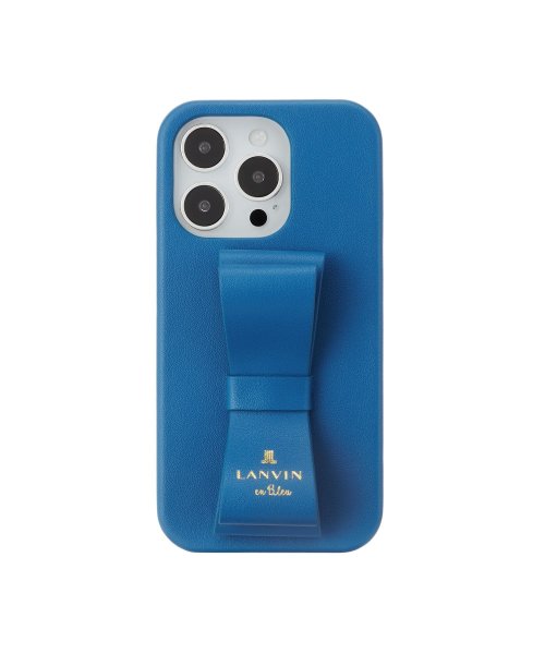 LANVIN en Bleu(Smartphone case)(ランバンオンブルー（スマホケース）)/Slim Wrap Case Stand & Ring Ribbon for iPhone 14 Pro [ Navy ]/ブルー