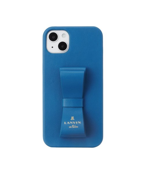 LANVIN en Bleu(Smartphone case)(ランバンオンブルー（スマホケース）)/Slim Wrap Case Stand & Ring Ribbon for iPhone 14 Plus [ Navy ]/ブルー
