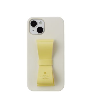 LANVIN en Bleu(Smartphone case)/Slim Wrap Case Stand & Ring Ribbon for iPhone 14 [ Vintage White/Lemon Yellow ]/504922540