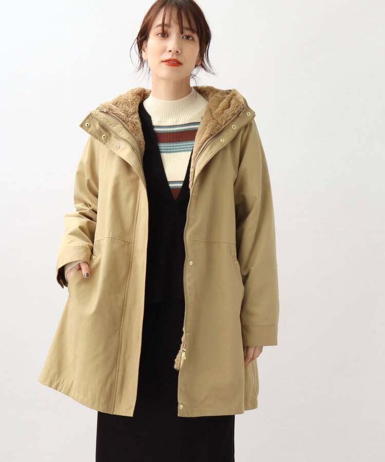セール】【3WAY】理想の着回し叶うふんわりモッズコート（フェイク