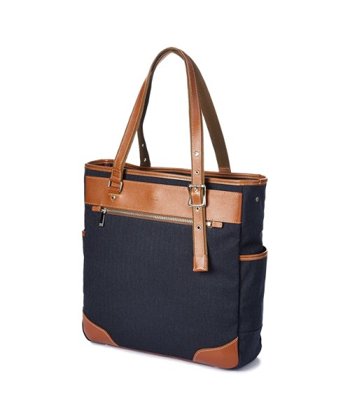 タケオキクチ トートバッグ ビジネストートバッグ メンズ ブランド ファスナー付き 縦型 肩掛け 日本製 A4 B4 TAKEO KIKUCHI 723701 ×2　　　　　 TAKEO 前面 ファスナーポケット　　　　　 水が中に染み込むことがなく