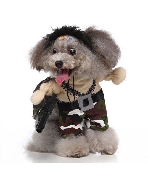 犬服 ドッグ コスプレ 迷彩 カモフラ 犬用 ハロウィン コスチューム 小型犬 中型犬 クララキッズ Clarah Kids Magaseek