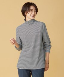 J.PRESS LADIES（LARGE SIZE）/タートルジャージー ボーダー カットソー/504924527