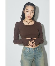 LAGUA GEM(ラグアジェム)/THUMB HOLE CUT TOPS/BRN