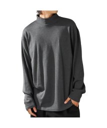 MAC HOUSE(men)(マックハウス（メンズ）)/URBAN COLLECTION アーバンコレクション スムスストレッチモックネックロングスリーブTシャツ F51323DM/チャコール