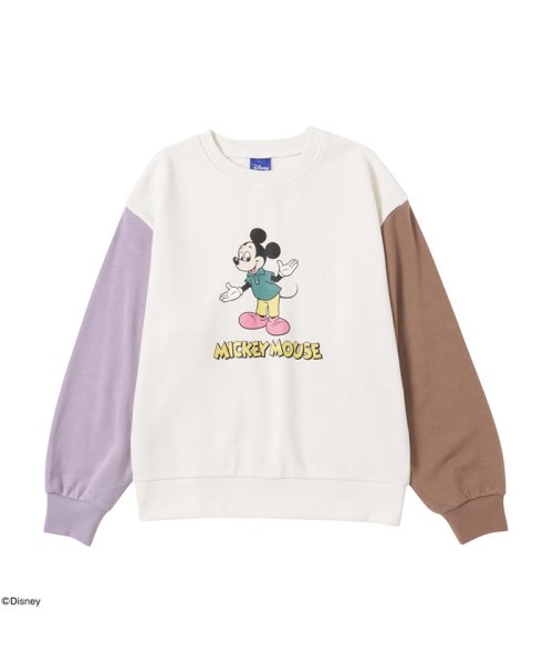 MAC HOUSE(kid's)(マックハウス（キッズ）)/Disney 袖配色裏毛トレーナー 335109202－A/アイボリー