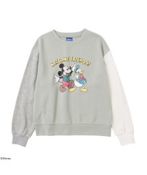 MAC HOUSE(kid's)(マックハウス（キッズ）)/Disney 袖配色裏毛トレーナー 335109202－A/ミント