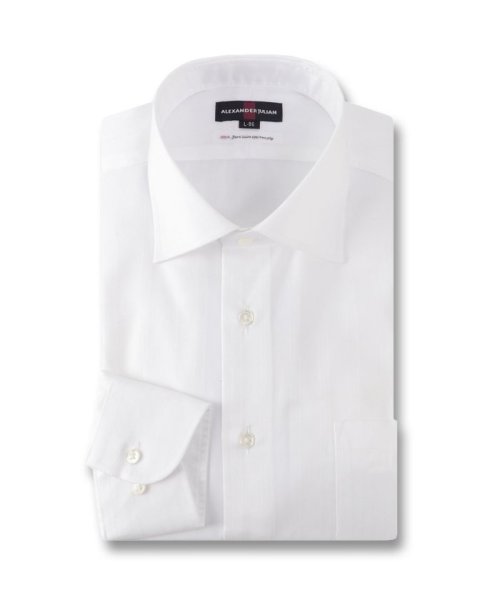 TAKA-Q(タカキュー)/超長綿120双糸 スタンダードフィット ワイドカラー 長袖 シャツ メンズ ワイシャツ ビジネス yシャツ 速乾 ノーアイロン 形態安定ャツ/ホワイト
