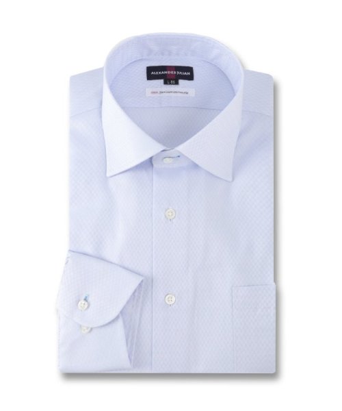 TAKA-Q(タカキュー)/超長綿120双糸 スタンダードフィット ワイドカラー 長袖 シャツ メンズ ワイシャツ ビジネス yシャツ 速乾 ノーアイロン 形態安定/サックス