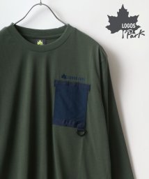 MARUKAWA(マルカワ)/【LOGOS】ロゴス ナイロン切替ポケット ロンT/ロングスリーブ 長袖 Ｔシャツ メンズ レディース アウトドア カジュアル Tシャツ/オリーブ