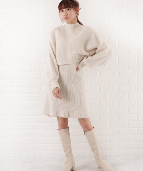 2点セットニットワンピースセットアップ レースレディース Lace Ladies Magaseek