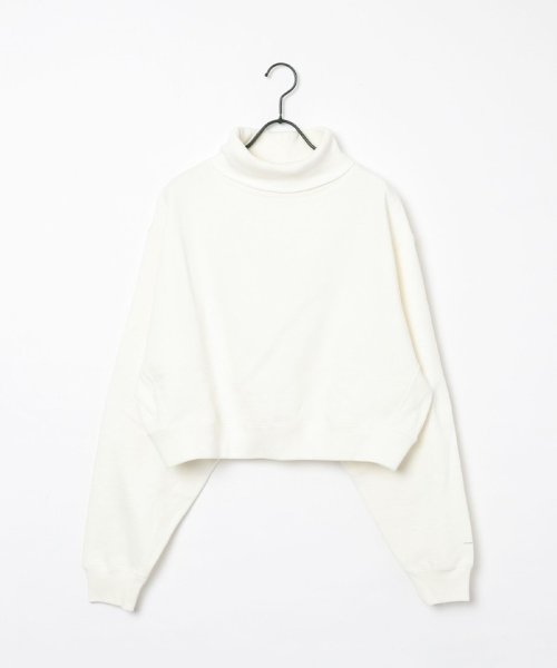 coen(coen)/FEELING MADE ヘビー裏毛 ショートワイド タートルプルオーバー/OFFWHITE