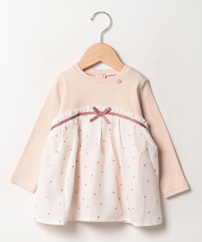 セール】【リンク】ハートシフォンドッキング長T(504922558  