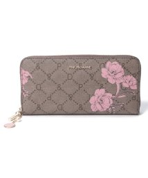 Pinky&Dianne(BAG)(ピンキーアンドダイアン（バッグ＆ウォレット）)/フラワーペイント ラウンドファスナー長財布/ブラウン