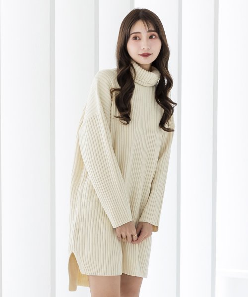 セール タートルネックミニ丈ニットワンピース ジュリアブティック Julia Boutique Magaseek