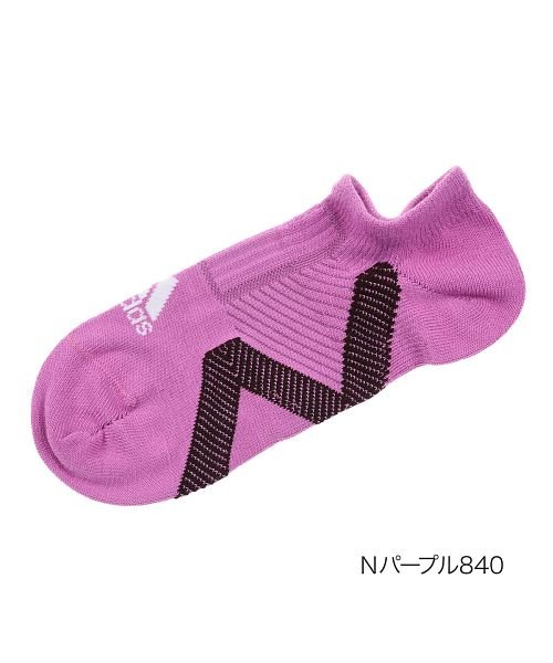 adidas(adidas)/福助 公式 靴下 レディース adidas(アディダス) エクセレント スニーカー丈 3234－54k<br>23－25cm ブラック 婦人 女性 フクスケ f/パープル