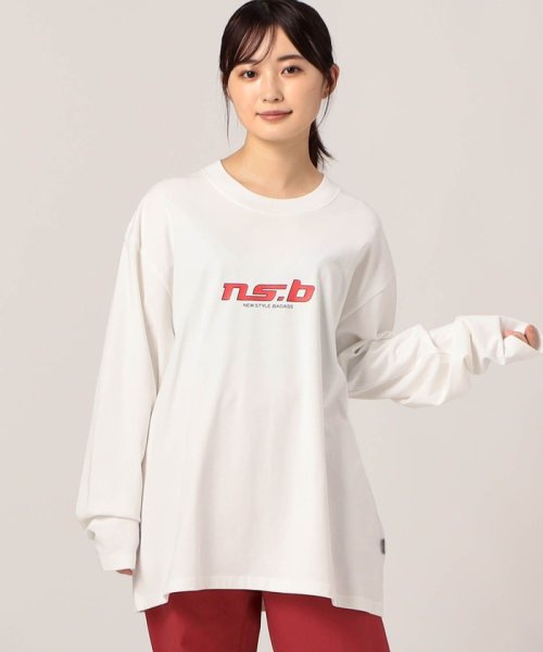 ns.b(エヌエスビー)/【NS.B（エヌエスビー）】/ロゴプリントロングスリーブTシャツ/09ホワイト